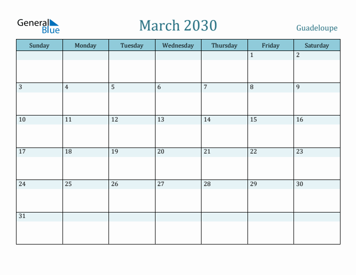 March 2030 Calendar with Holidays