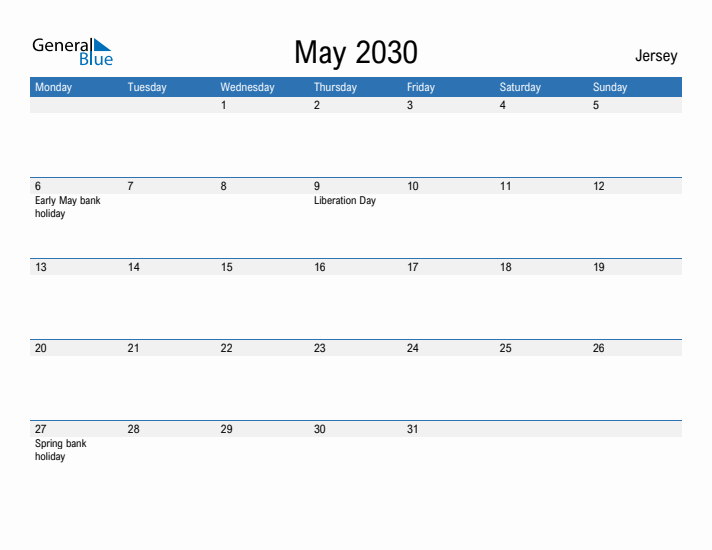 Fillable May 2030 Calendar