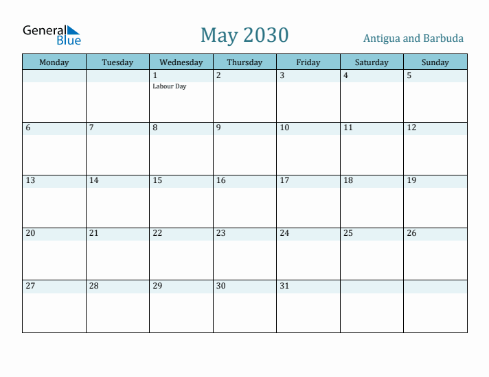 May 2030 Calendar with Holidays