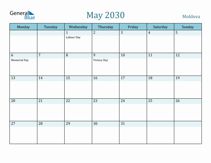 May 2030 Calendar with Holidays