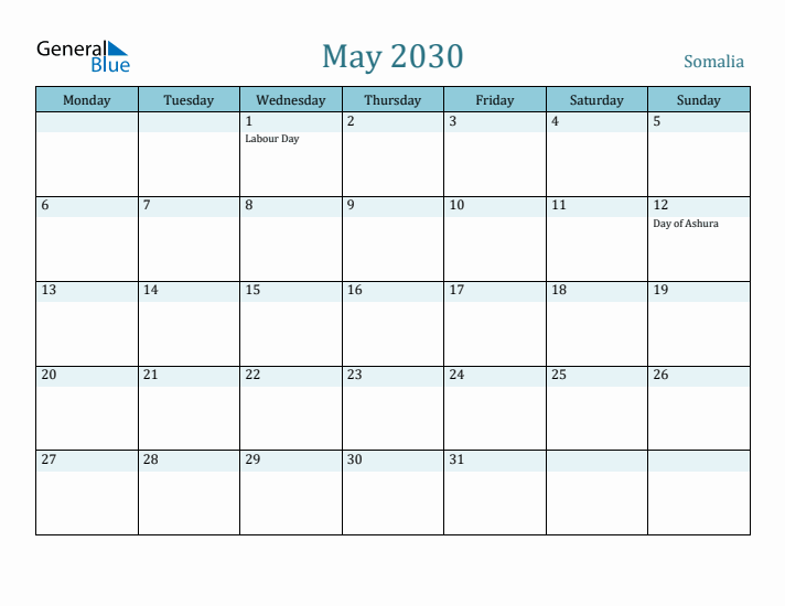 May 2030 Calendar with Holidays