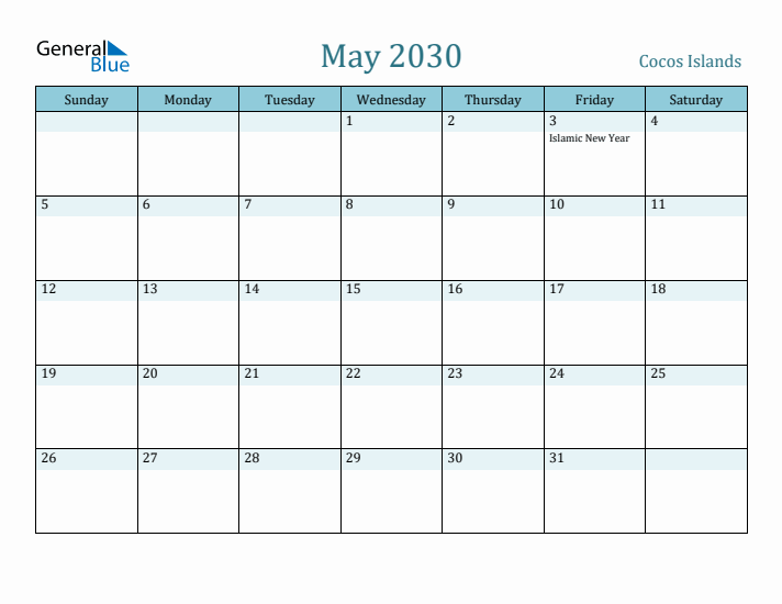 May 2030 Calendar with Holidays