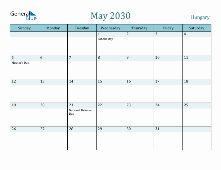 May 2030 Calendar with Holidays