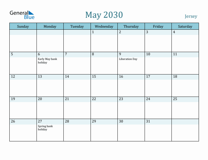 May 2030 Calendar with Holidays