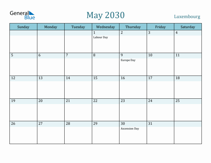 May 2030 Calendar with Holidays