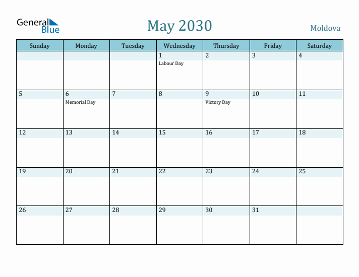 May 2030 Calendar with Holidays