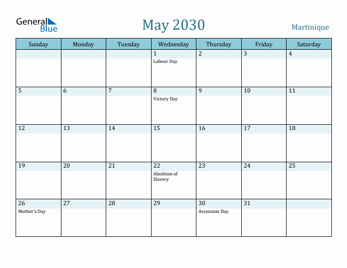 May 2030 Calendar with Holidays