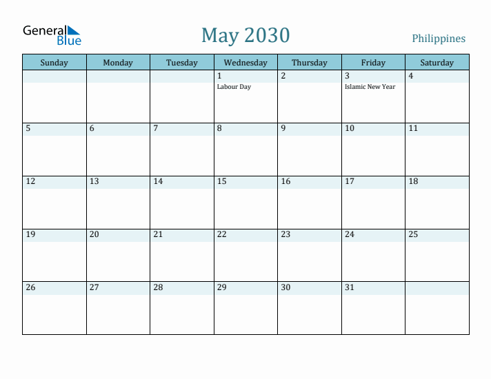 May 2030 Calendar with Holidays