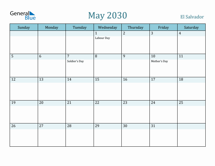 May 2030 Calendar with Holidays