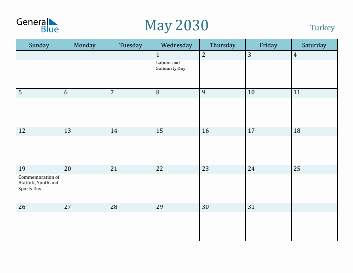 May 2030 Calendar with Holidays