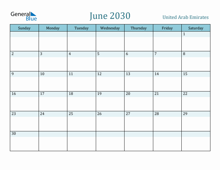 June 2030 Calendar with Holidays