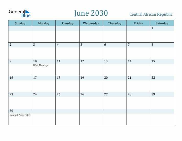 June 2030 Calendar with Holidays