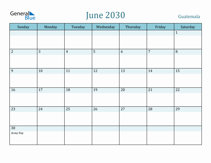 June 2030 Calendar with Holidays