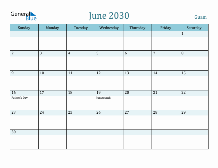 June 2030 Calendar with Holidays