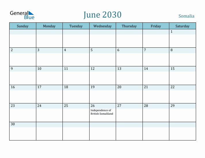 June 2030 Calendar with Holidays