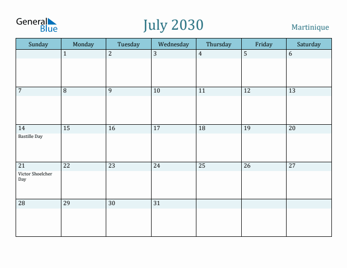 July 2030 Calendar with Holidays