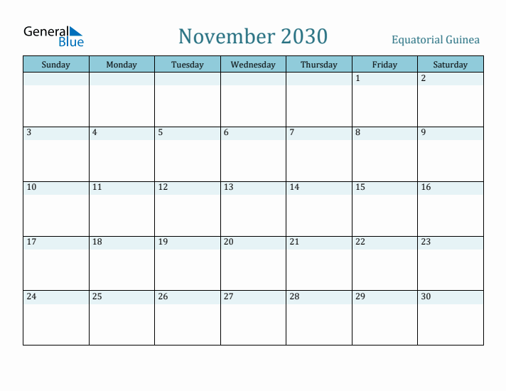 November 2030 Calendar with Holidays