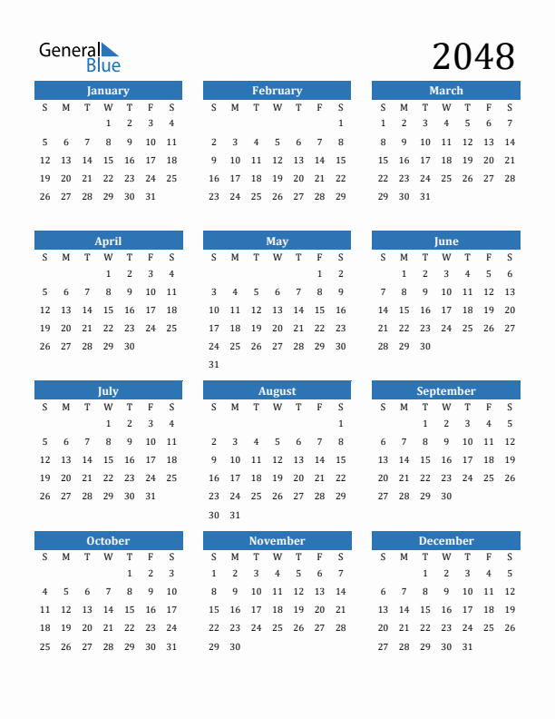 2048 Calendar