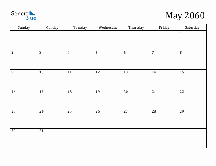 May 2060 Calendar