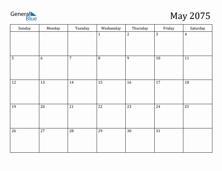 May 2075 Calendar