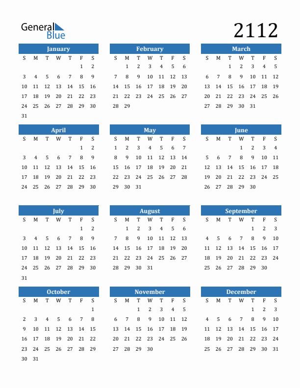 2112 Calendar