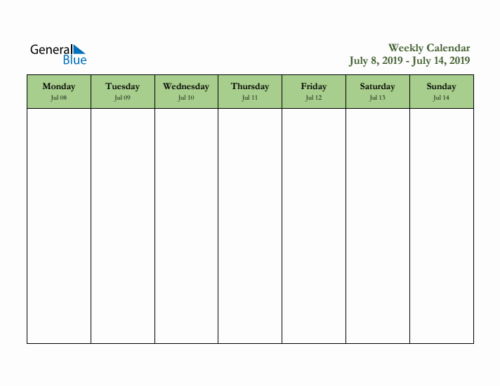 2019 Free Downloadable Weekly Planner (Week 28)