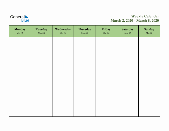 2020 Free Downloadable Weekly Planner (Week 10)