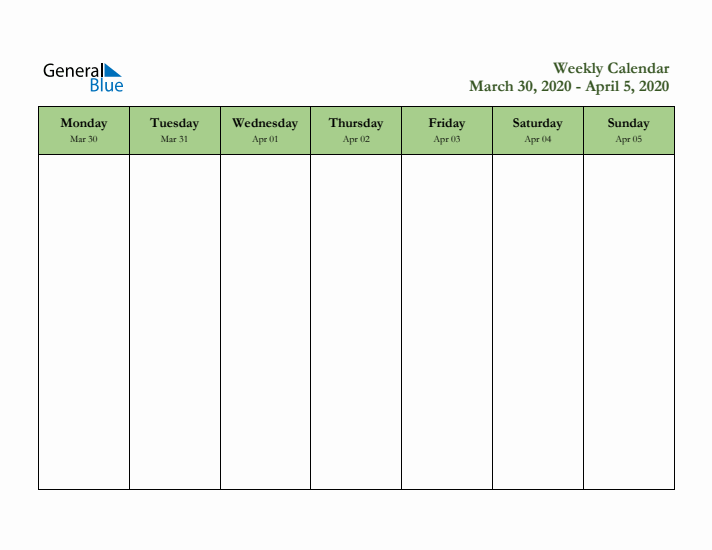 2020 Free Downloadable Weekly Planner (Week 14)