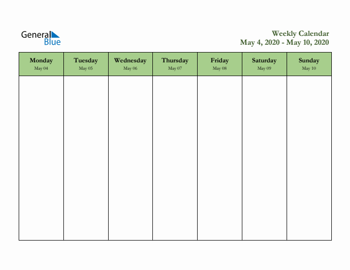 2020 Free Downloadable Weekly Planner (Week 19)