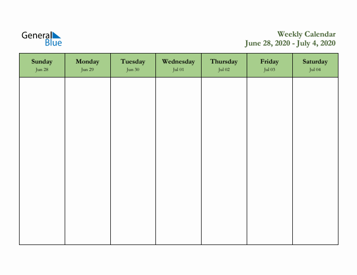 2020 Free Downloadable Weekly Planner (Week 27)