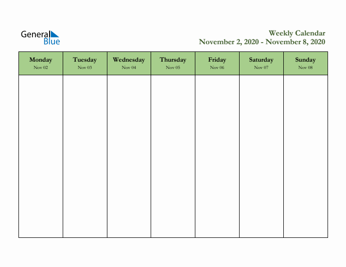 2020 Free Downloadable Weekly Planner (Week 45)