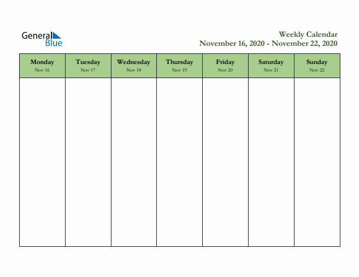 2020 Free Downloadable Weekly Planner (Week 47)