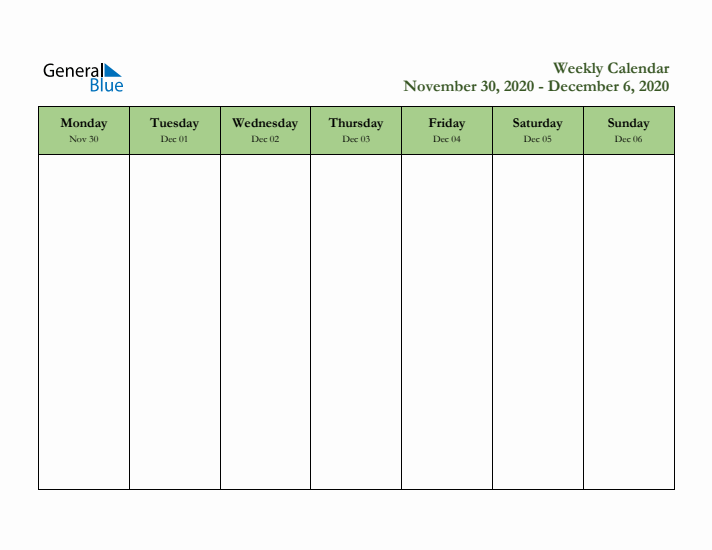 2020 Free Downloadable Weekly Planner (Week 49)