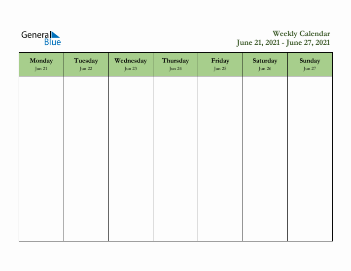 2021 Free Downloadable Weekly Planner (Week 25)