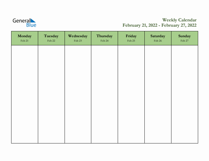 2022 Free Downloadable Weekly Planner (Week 8)