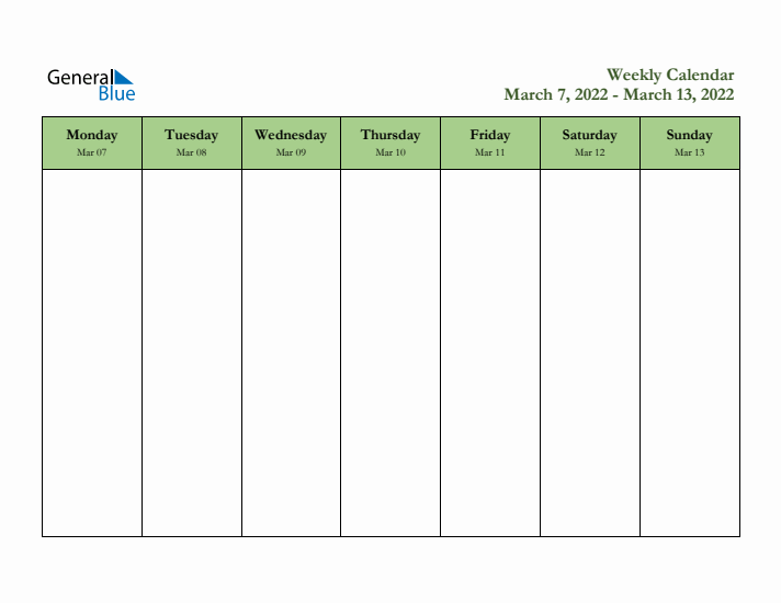 2022 Free Downloadable Weekly Planner (Week 10)