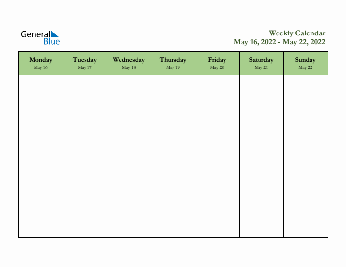 2022 Free Downloadable Weekly Planner (Week 20)