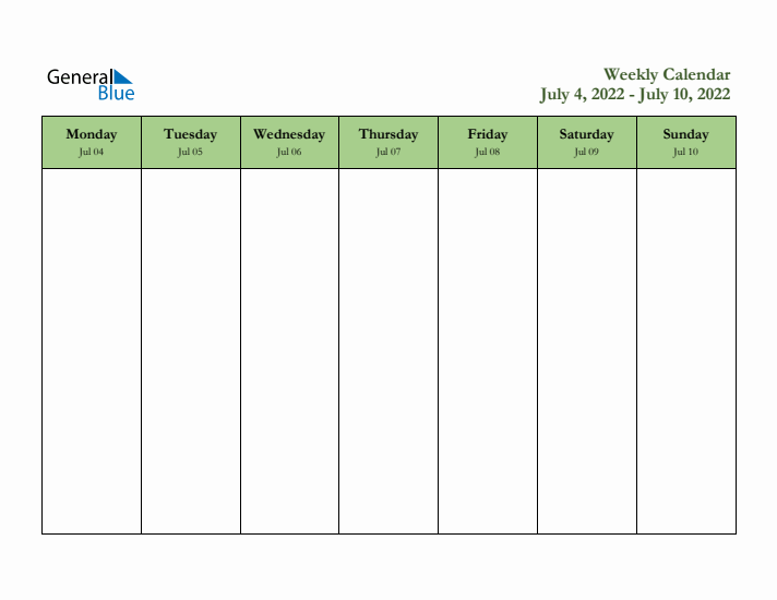 2022 Free Downloadable Weekly Planner (Week 27)