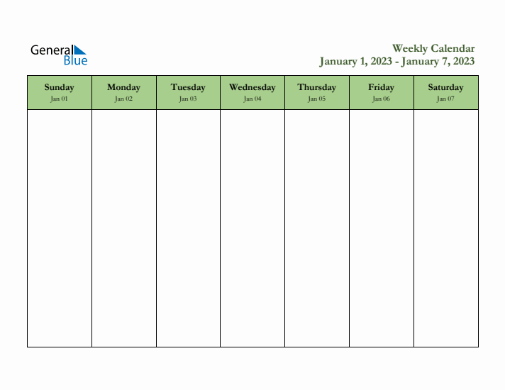 2023 Free Downloadable Weekly Planner (Week 1)