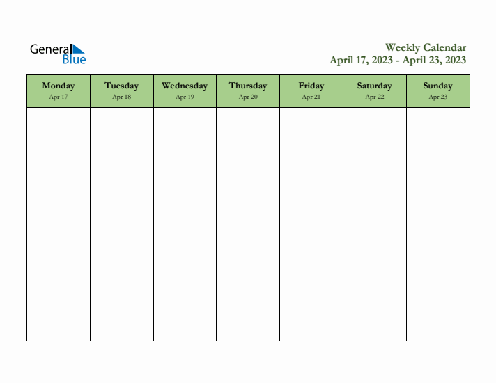 2023 Free Downloadable Weekly Planner (Week 16)