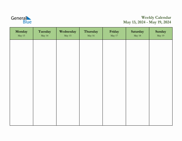 2024 Free Downloadable Weekly Planner (Week 20)