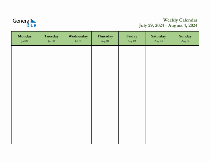 2024 Free Downloadable Weekly Planner (Week 31)