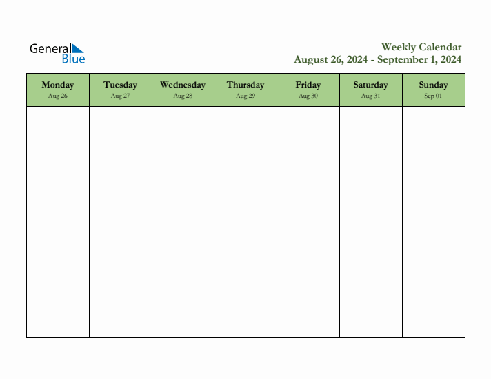 2024 Free Downloadable Weekly Planner (Week 35)