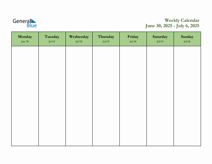 2025 Free Downloadable Weekly Planner (Week 27)