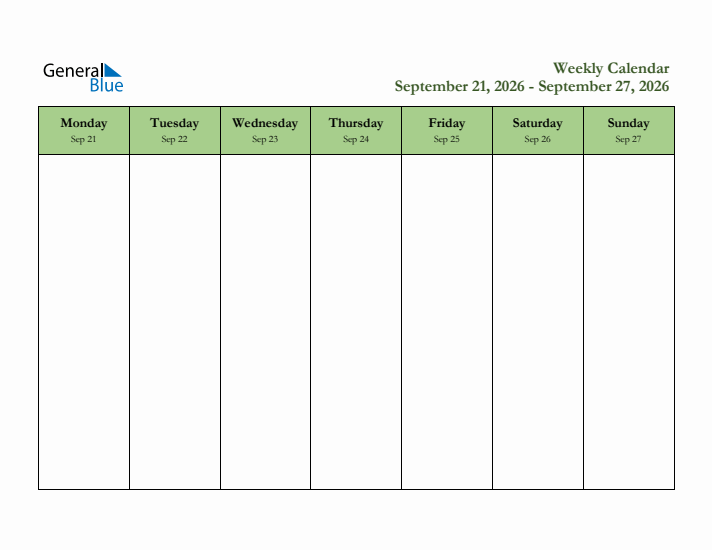 2026 Free Downloadable Weekly Planner (Week 39)