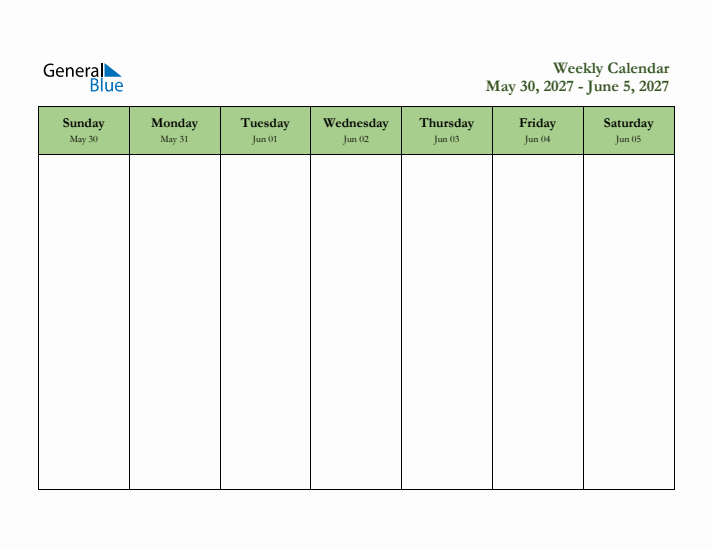 2027 Free Downloadable Weekly Planner (Week 23)