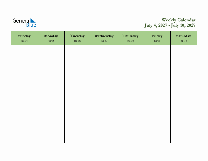 2027 Free Downloadable Weekly Planner (Week 28)