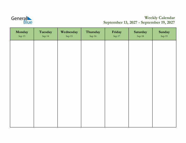 2027 Free Downloadable Weekly Planner (Week 37)