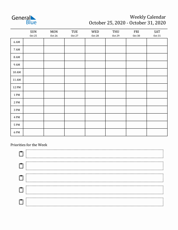 Hourly Schedule Template