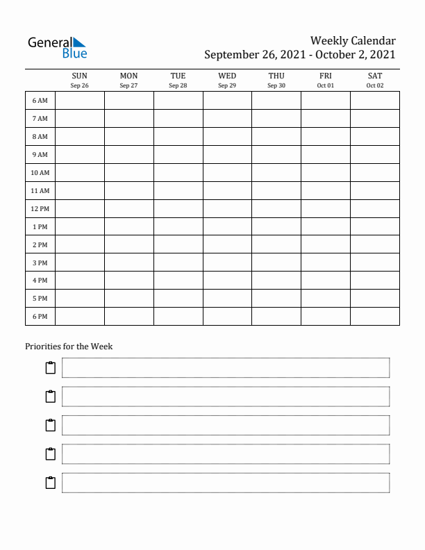 Hourly Schedule Template